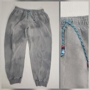 DANNIJO Sweatpants Womens SZ L Gray Tie Dye Pull On Relaxed Boyfriend Joggers